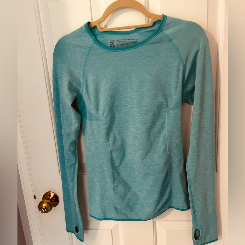 Victoria's Secret Teal Performance Long Sleeve Top with Mesh